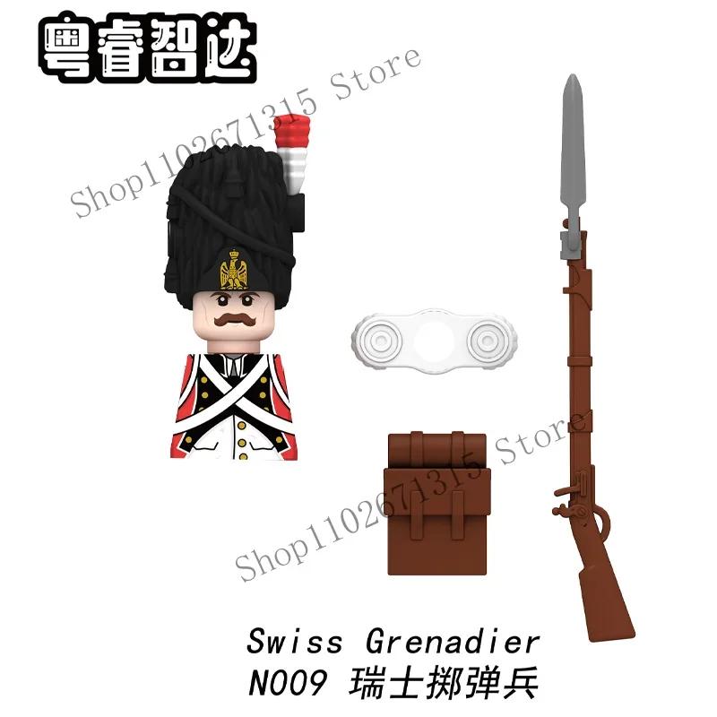 Napoleonic Wars Military Soldiers Building Blocks British France Prussia Cavalry Army Russian Infantry Figures Bricks Kids Toys