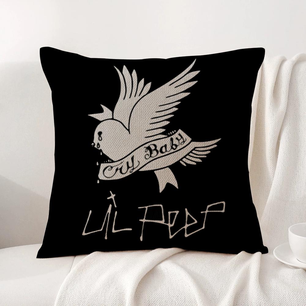 L-Lil Peep H-Hell Boy Наволочка Натуральный Лен Органическая Ткань Двусторонняя Печать Дышащая Идеально Для Домашнего Декора