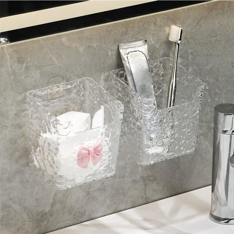 Держатель зубной пасты без пробивного отверстия, настенный органайзер для кистей для макияжа, полка для хранения, ящик для хранения в ванной комнате, сливной ящик