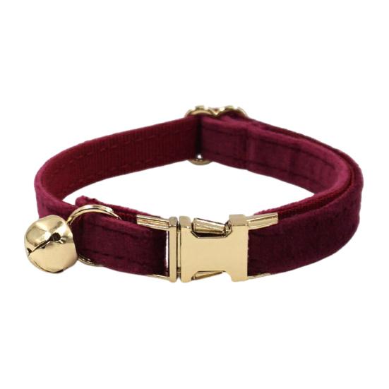 Кошачий ошейник бархатный однотонный ожерелье-чокер для питомца с колокольчиком регулируемый шейный ошейник для кошки котенка щенка маленьких собак