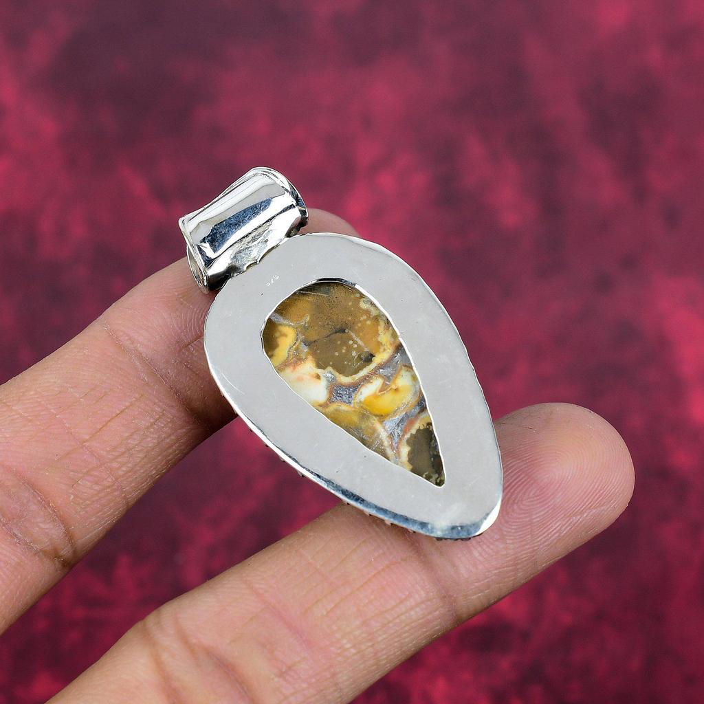 Bumblebee Jasper Pendant, 925 Solid Sterling Silver Gemstone Jewelry, Handmade Pendant, For Mother Day