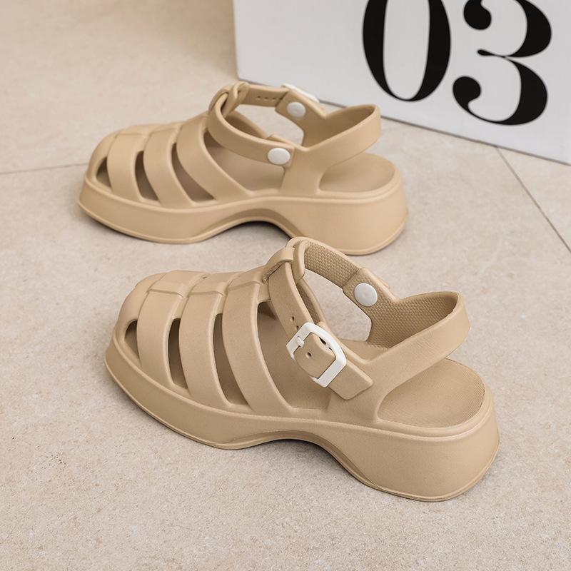 Женские модные универсальные пляжные сандалии на платформе с нескользящей подошвой