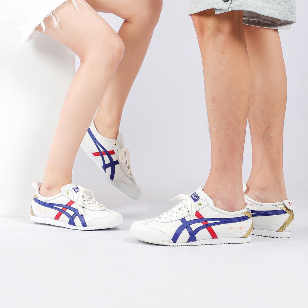 Asics Кроссовки унисекс Мексика 66 Белые Темно-Синие Золотые D507L-0152
