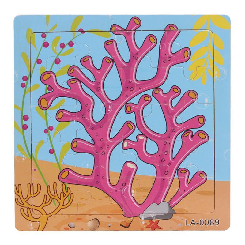 20-Piece Wooden Animal Cartoon Puzzle for Children Ages 3-7: Educational Early Learning Toy