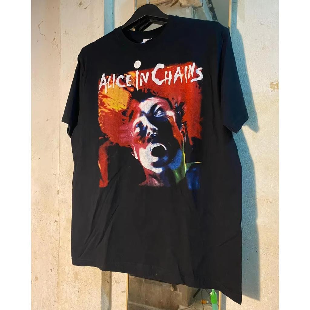Alice in Chains Band Retro Rock Commemorative T-shirt Autumn Fashion Pure Cotton Men's T-Shirt Children's Clothing Tee Y2k Woman