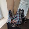 Вместительная клетчатая сумка женская новая летняя универсальная на плечо, сумка-мессенджер, студенческая сумка-тоут для занятий