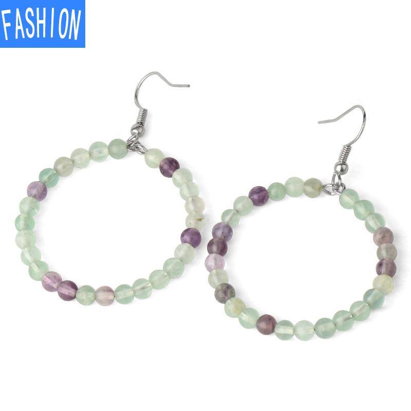 Маленькие круглые серьги из бисера с аметистом. Универсальные женские серьги.