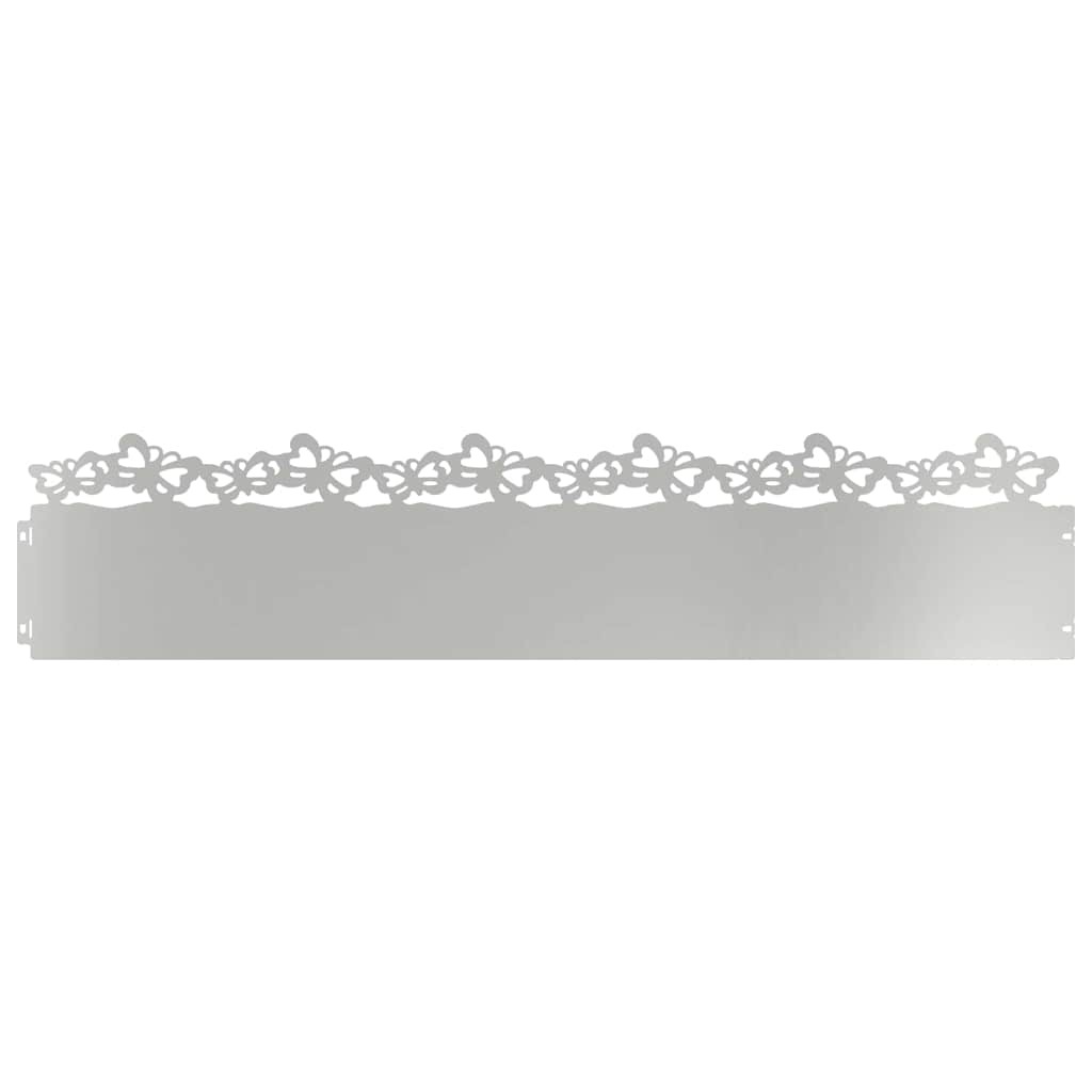 Lawn Edging 10 pcs Silver 103 x 0.05 x 22 cm Galvanized Steel