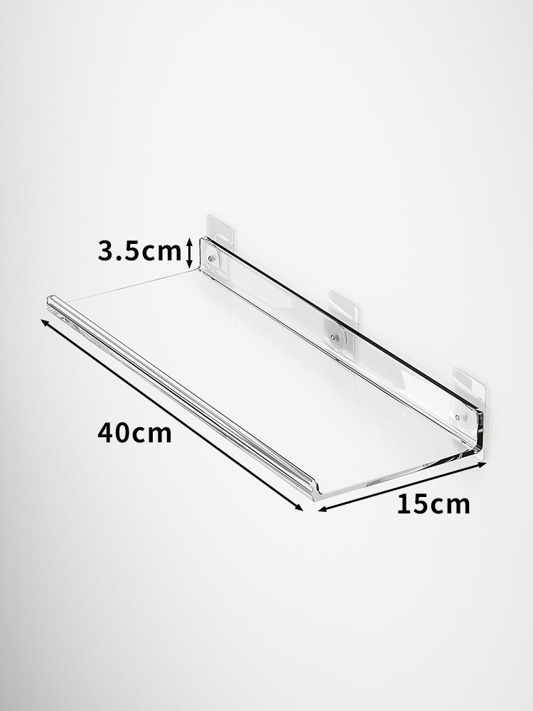 Акриловая полка для хранения Настенная панель Не нужно сверлить отверстия, Ванная комната, Ванная комната, Кухонная полка для хранения, Органическое стекло Сильный стикер