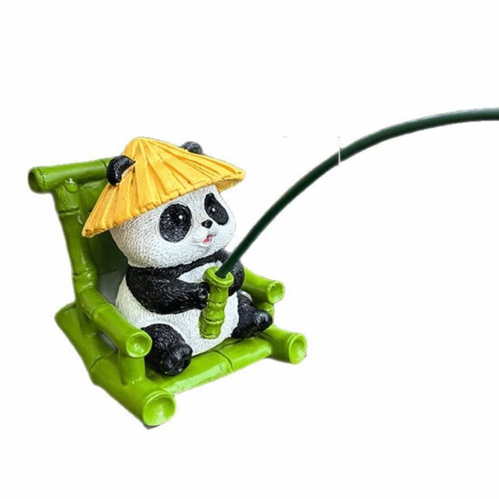 Panda Theme Fishing Panda Ornament Resin Material Outdoor Fishpond Decoration Pond Ornament