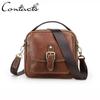 CONTACT'S Мужская маленькая сумка-мессенджер из натуральной кожи, мужские винтажные сумки на плечо, коричневая сумка, роскошные дорожные сумки через плечо с клапаном