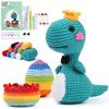 DIY Handmade Dolls Crochet Kits for Beginners Dinosaur Sewing Material Package Hand Knitting Tool for Kids Adults Lovers