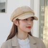 Corduroy Hats for Women Vintage Korean Octagonal Hat Literary Leisure Beret Cap Elegant Simple Warm Painter Hat Fashion