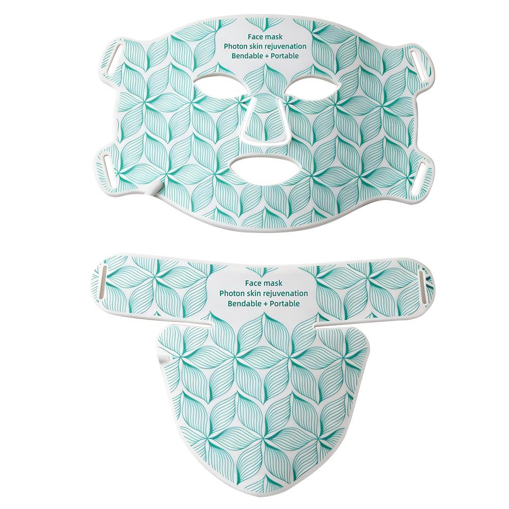 8-Color LED Beauty Mask with Infrared Neck Treatment for Home Facial Care