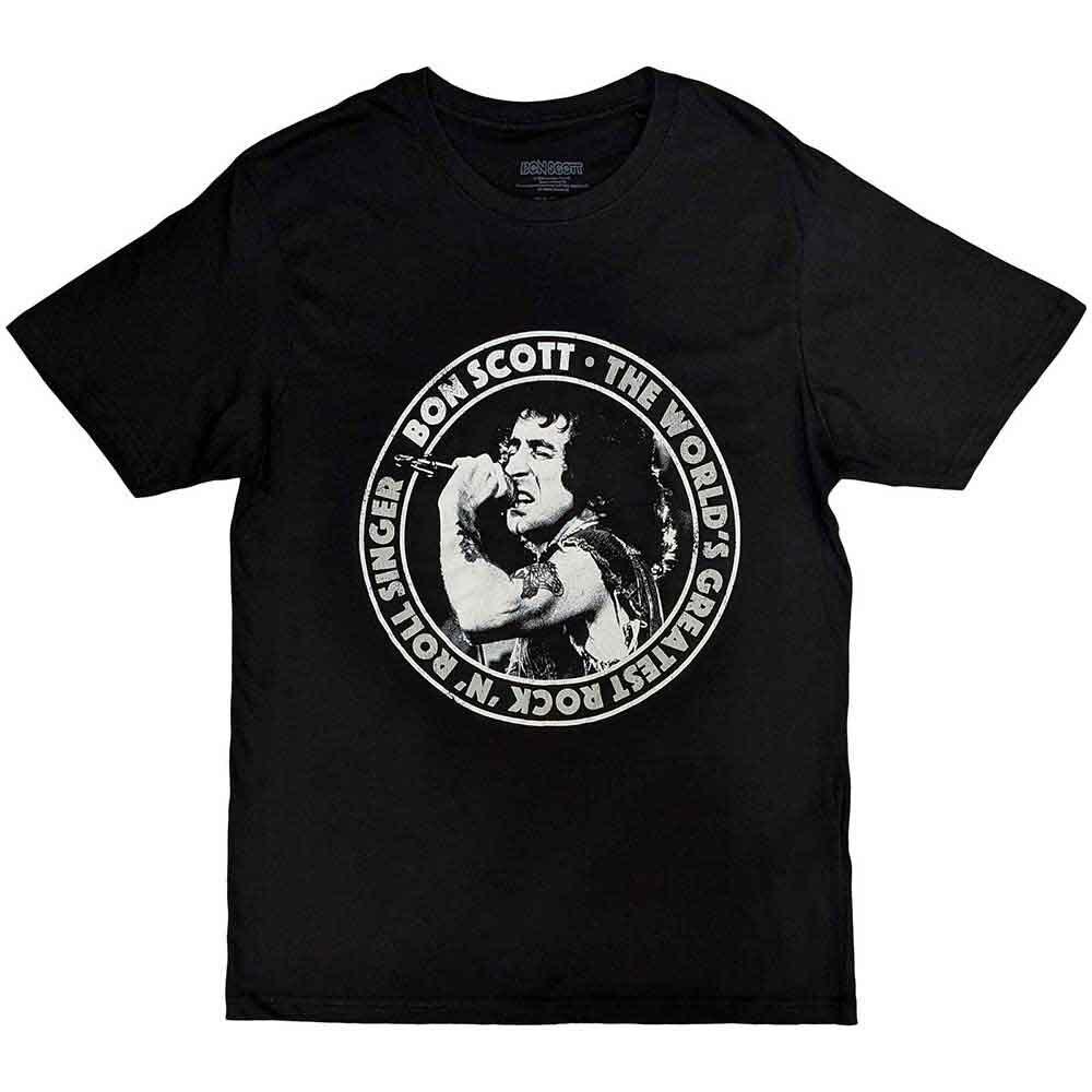 Черная футболка Bon Scott TWGRRS Circle Новая унисекс футболка