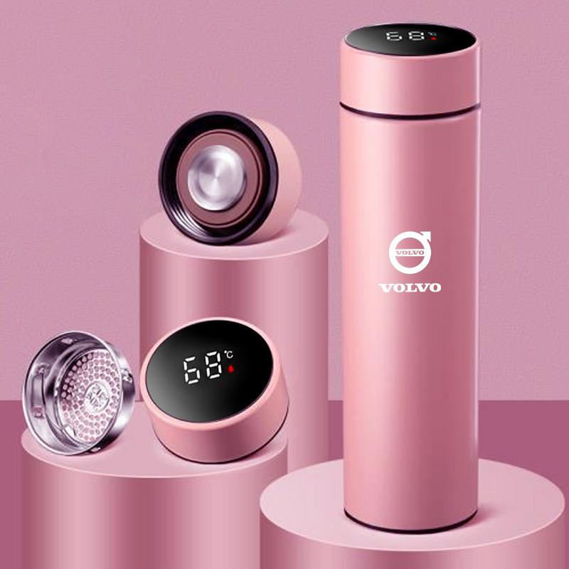 500ML Temperature Display Thermos Cup Stainless Steel Vacuum Insulated Cup For Volvo S40 S80L S60 S90 XC40 XC60 XC90 V40 V60 V90