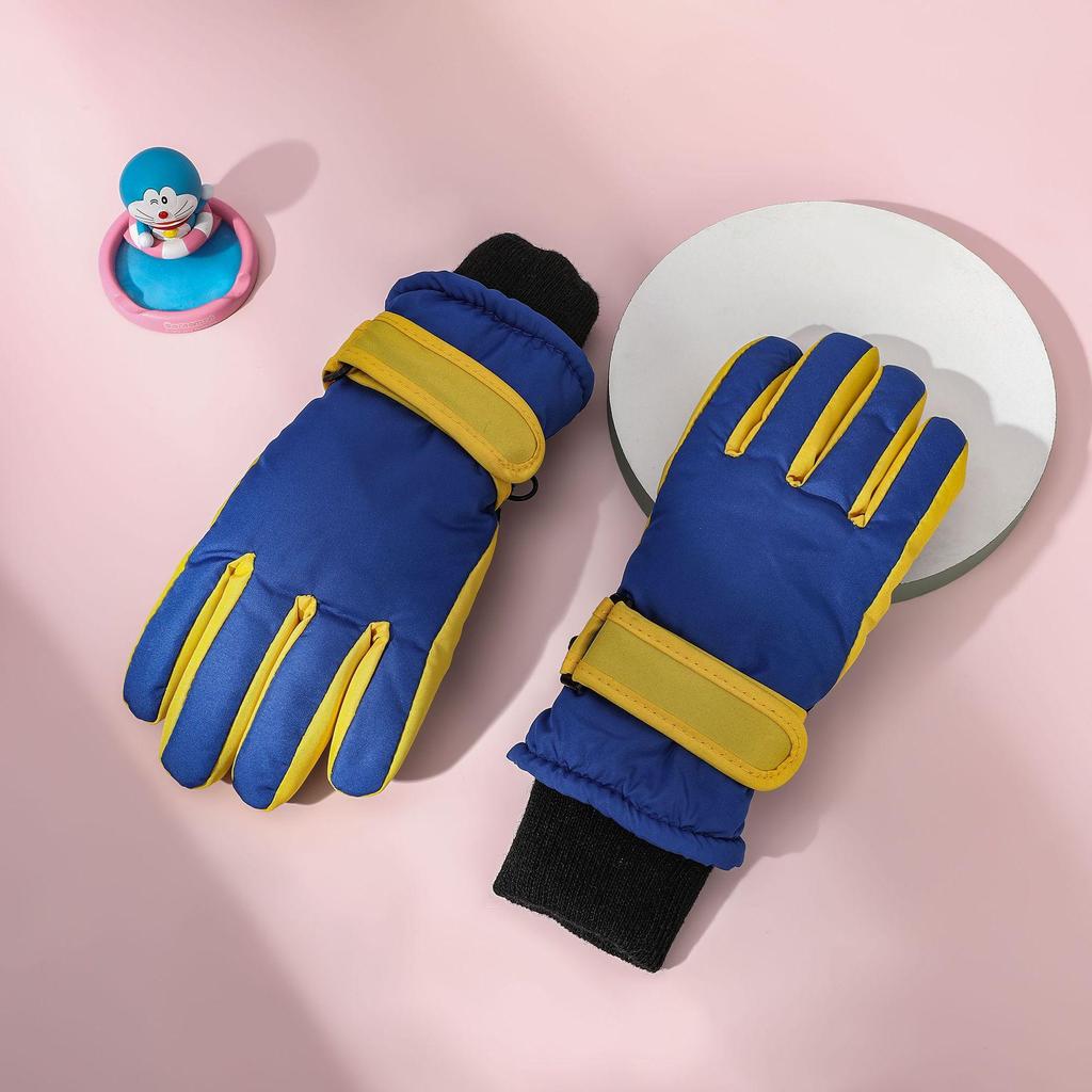 Детские зимние лыжные перчатки, ветрозащитные и толстые, возраст 3-9 лет