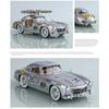 Модель спортивного автомобиля BENZ 300SL в масштабе 1/24 с литым металлическим покрытием и реалистичными звуковыми эффектами, коллекционная игрушка для детей и взрослых