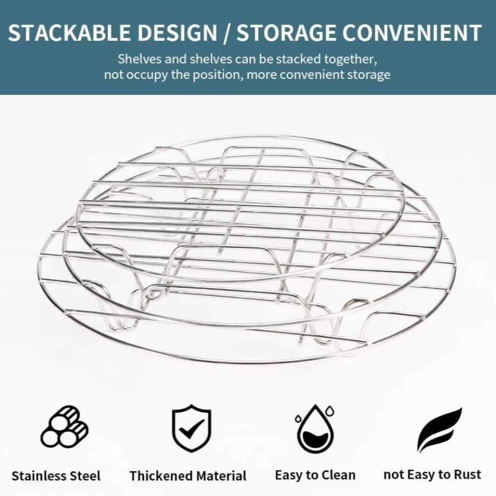 Подставка для выпечки для аэрофритюрницы из нержавеющей стали, круглая подставка для пароварки для Cosori Gourmia Foodi