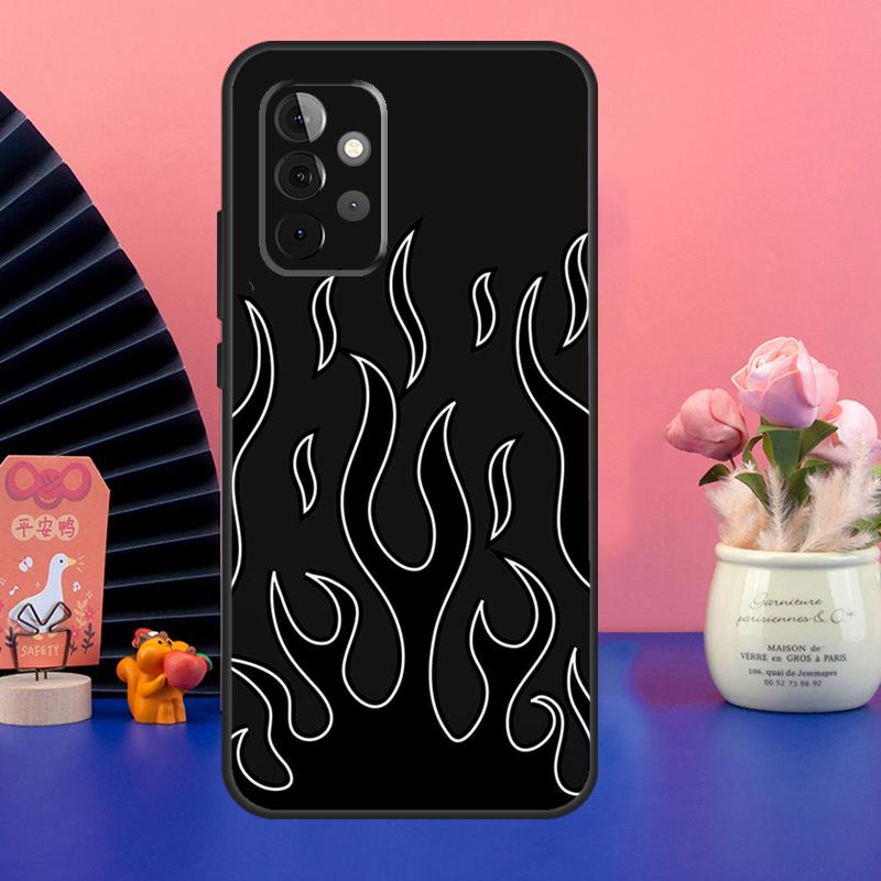 Эстетичный чехол с огнем, светло-голубой, огненно-розовый, для Samsung Galaxy A54 A34 A24 A14 A73 A53 A33 A23 A13 A52 A32 A22 A12 A51 A71