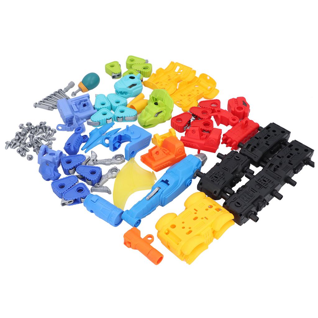 Dinosaur Car Toy Set Simulation Realistic DIY Dinosaur Transforming Drill Toy for Children