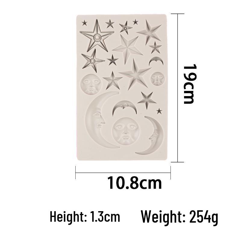 And Moon Star Silicone Mold For Chocolate Fondant Cake Resin And Baking Decorations