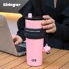 710ml water bottle vacuum insulated tumbler stainless steel reusable straw leak-proof thermal insulation travel coffee cup Pink