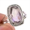 Натуральный аметрин драгоценный камень ручная работа 925 чистое серебро ювелирное кольцо размер 8.5 K5B55