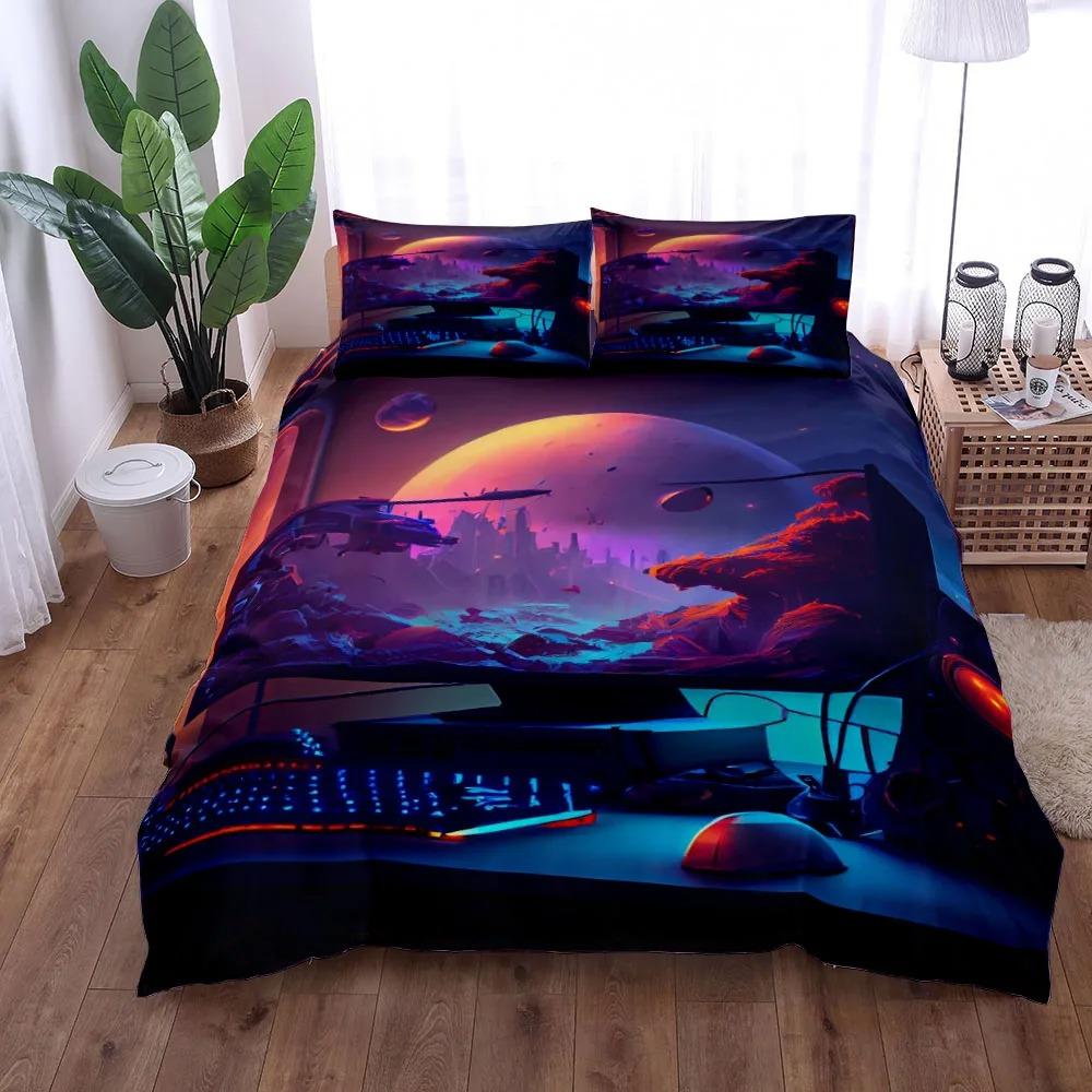 Fashion Immersive Game Duvet Cover Collection Eu Single Double King Us Twin Full Queen Size With Bed Linen Collection