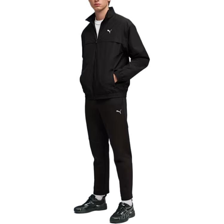 Puma Эластичные спортивные брюки с логотипом, быстросохнущие, прямого кроя, вязаные, мужские, низ 694178-01