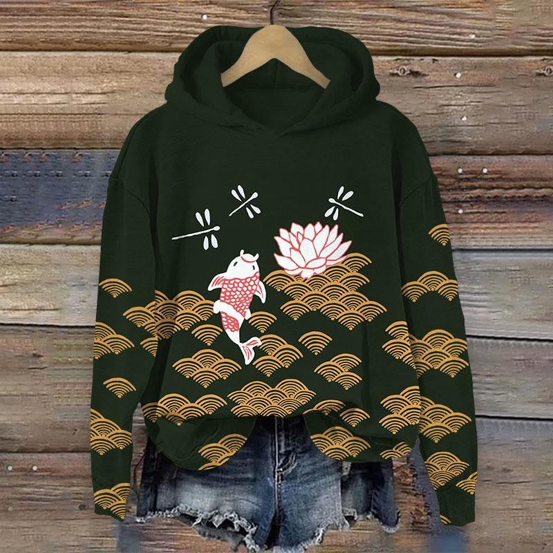 Дизайнерский женский вечерний стиль с цветочным принтом, осенне-зимний повседневный свободный женский свитшот, модная уличная одежда Y2K
