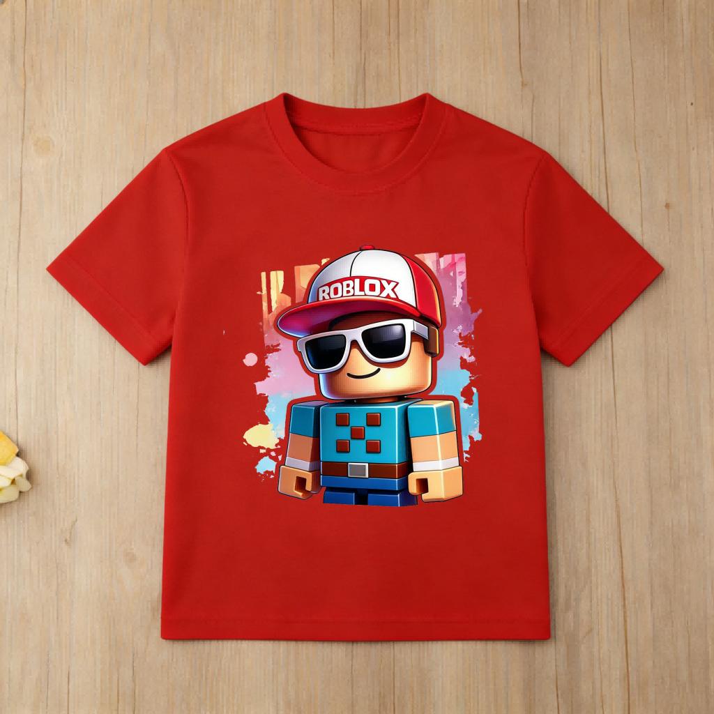 Футболка с принтом персонажа игры Roblox Детектив для детей Мальчиков Девочек Мягкий Хлопок Короткий Рукав Повседневная Футболка Ежедневная Носка Летние Топы