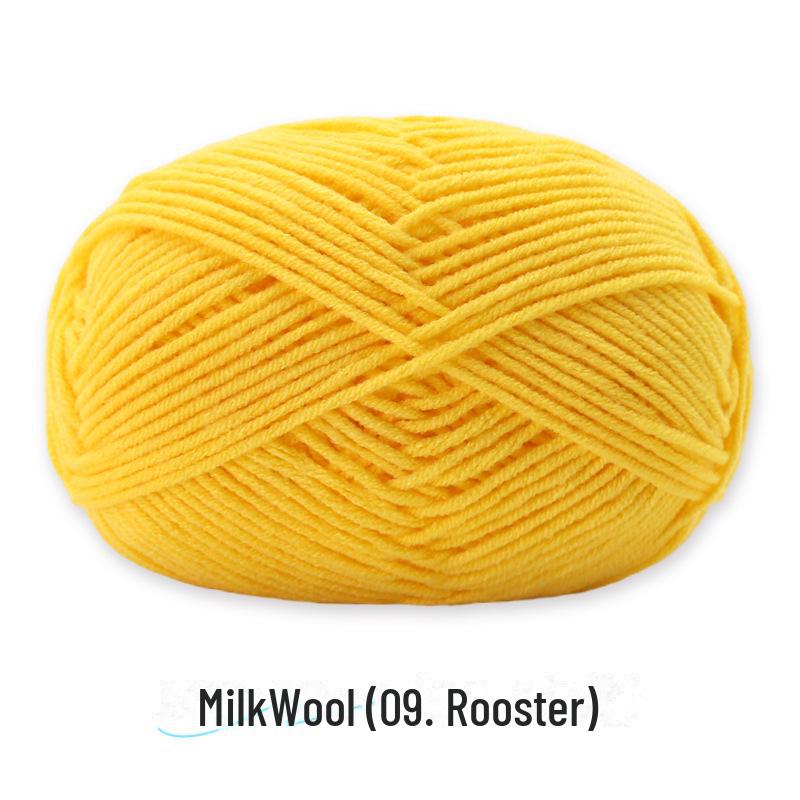 4-Strand Combed Milk Cotton Yarn Ball for DIY Crochet: Doll Making & Baby Sweater/Scarf Kit