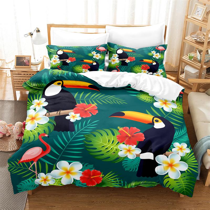 Leaves Animals Bedding Collection Duvet Cover Collection 3D Bedding Digital Printing With Bed Linen Queen Size Children Bedding Collection Fashion