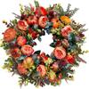 Autumn Wreath Front Door Wreath Pumpkin Fall Decor for Halloween Thanksgiving