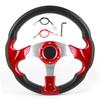 320mm 12.5in Racing Car Steering Wheel with Horn Button PVC Red Color Universal Modified Part
