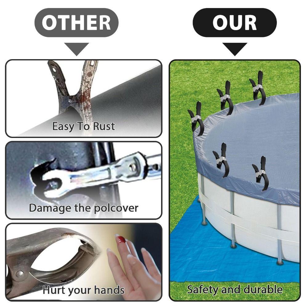 12Pcs Stainless Steel Hanger Pool Cover Clips Windproof Quilt Clip Clothes Pins  Above Ground Pools