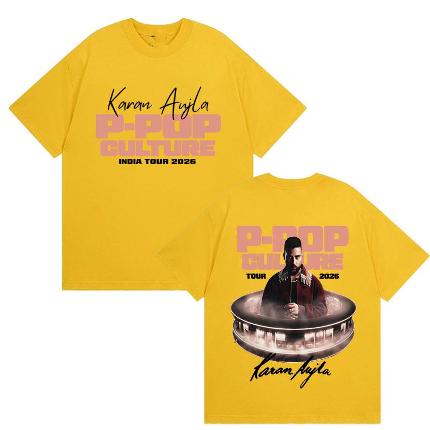 Karan Aujla TShirt PPOP Culture Graphics T Shirt Unisex Unisexs Short Sleeve Clothing 90s Casual Cotton Crewneck Tshrits Teenagers