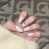Nude Color Fantasy Cream Puppy Wearing Nail Handmade Cute Style Hand-painted Manicure French Gradient Fake Nail Patch