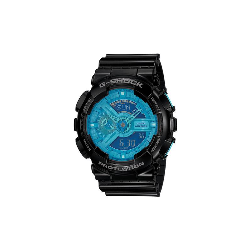 Casio Серия G-SHOCK Серия YOUTH Флуоресцентный синий цвет Цвет Модный и динамичный Многофункциональный Спортивный Водонепроницаемый Кварцевый механизм GA-110B-1A2PR