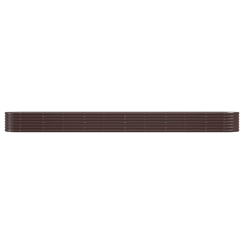 Raised Garden Bed Galvanized Steel 440x80x36 cm Brown