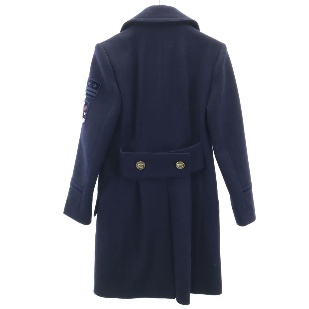 Coach Шерстяное двубортное пальто XS Темно-синее Мужское Б/у