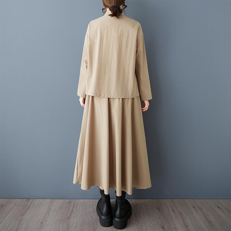 Dimanaf Большие размеры 2025 Весна Юбки Костюмы Женские Однотонные Комплекты Костюмы Свободные Блузки Рубашки Длинные Юбки Повседневная Одежда