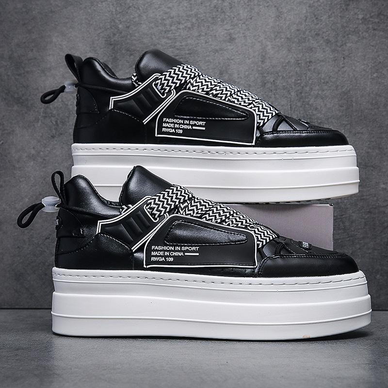 Повседневная обувь мужская на толстой подошве белая обувь мужская тренд уличный европейский маффин низ, национальный тренд фанат увеличивающая рост обувь в наличии