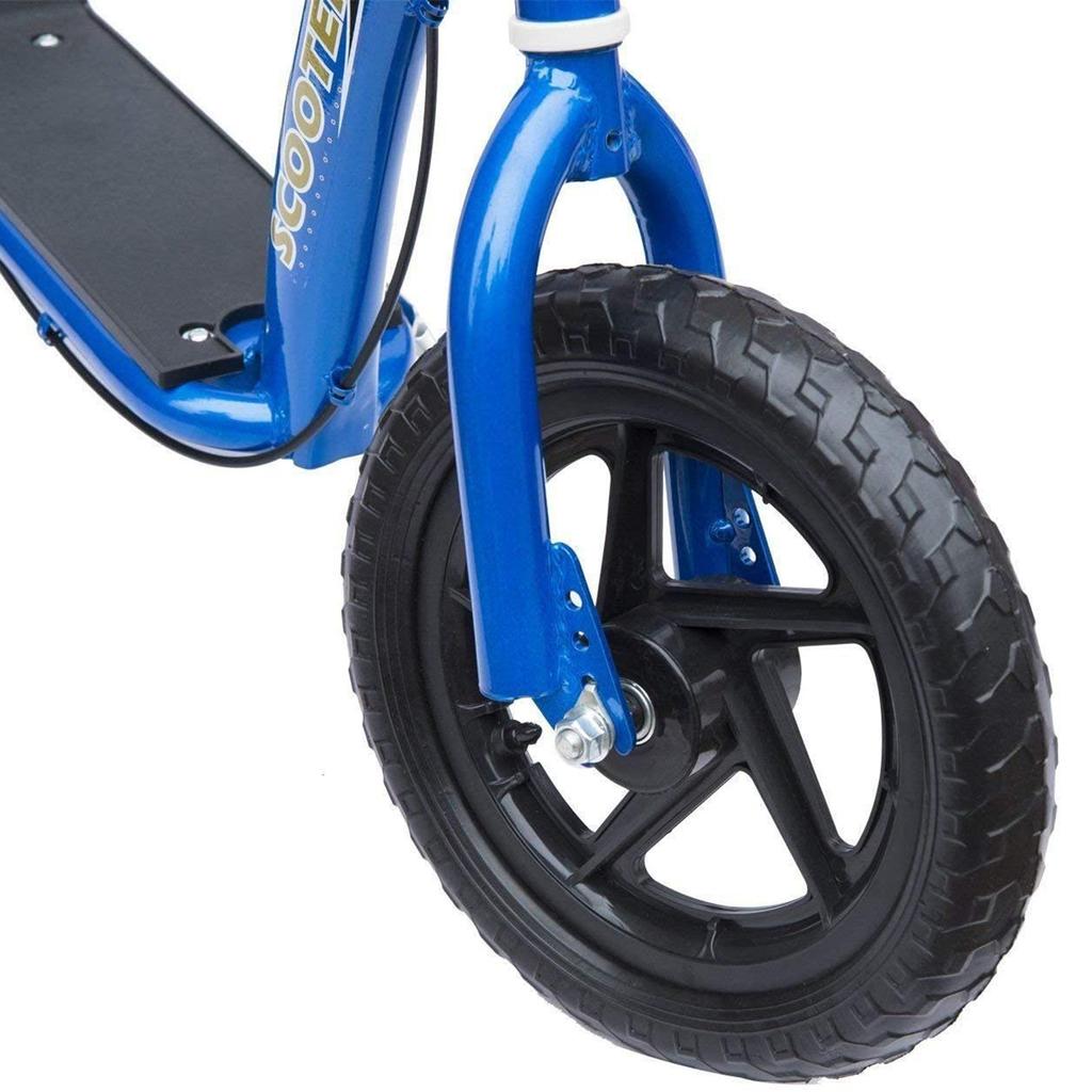 Kids Scooter Kick Scooter, with 12" EVA Tyres, Rear Brake, Big Wheels Scooter for 5-12 Years , Blue