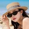 New Summer Fashion Straw Sun Hat Travel Flat Top Top Hat Women's Seaside Sun Protection Shade Straw Hat