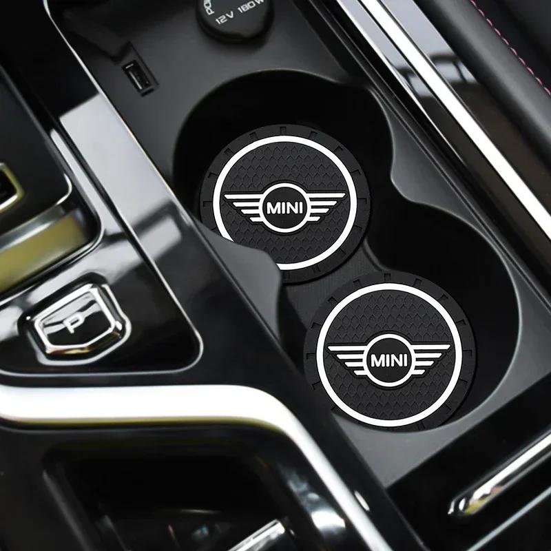 CCJ1 For Bmw Mini Car-Styling PVC Car Non-slip Coaster Mat Water Cup Pad For Mini Cooper One S JCW R55 R56 R60 F55 F56 Countryman Aut
