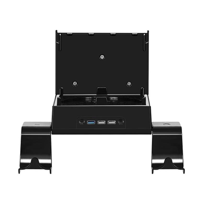 Комплект настенного кронштейна для консоли XB Series X, подставка с вентилятором для охлаждения и двумя держателями для контроллеров и 1 подставкой для наушников