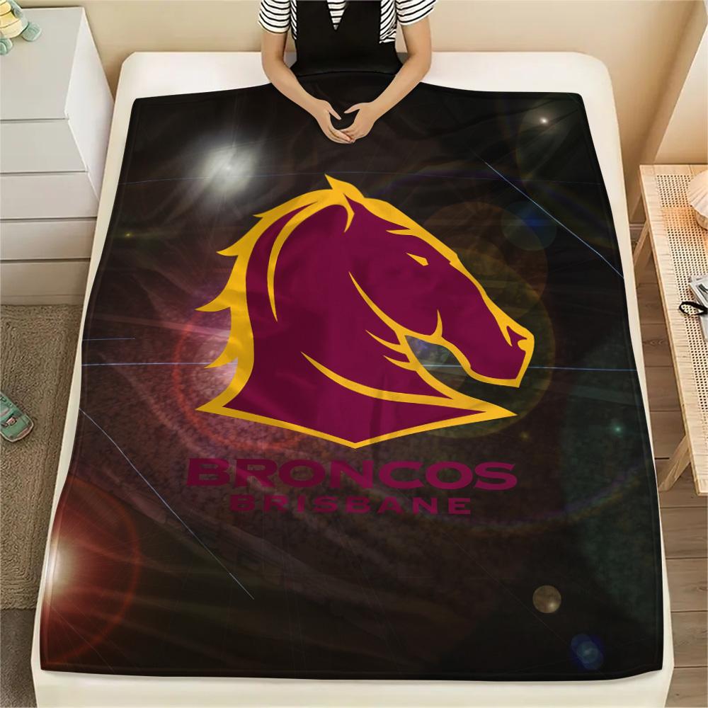 Brisbane Broncos Print Flannel Blanket, High quality Comfortable for All Seasons, Home Decor, Warmth and Comfort
