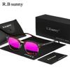 RBsunny Fashion HD Mirror Lens Солнцезащитные очки мужские для вождения на открытом воздухе поляризованные очки UV400 круглые женские очки из сплава ПК